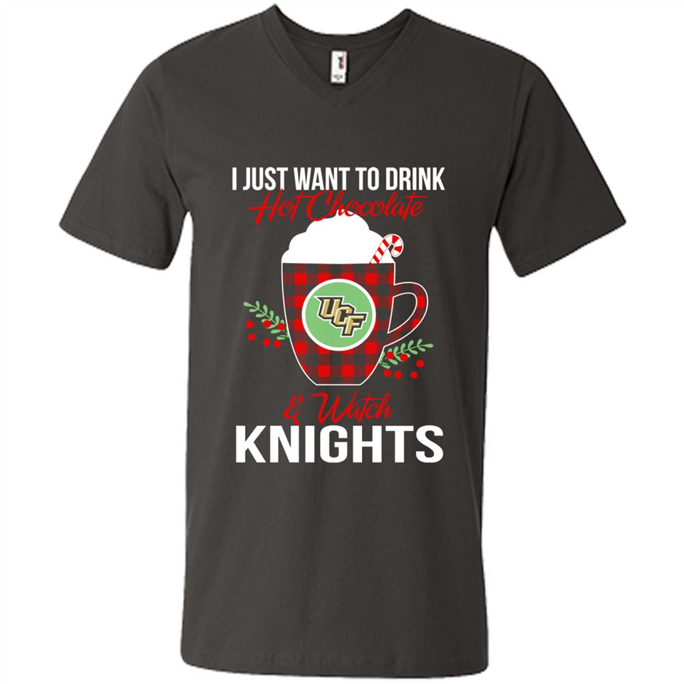 I Just Want To Drink Hot Chocolate & Watch UCF Knights Ugly Christmas Sweater PINGPONG