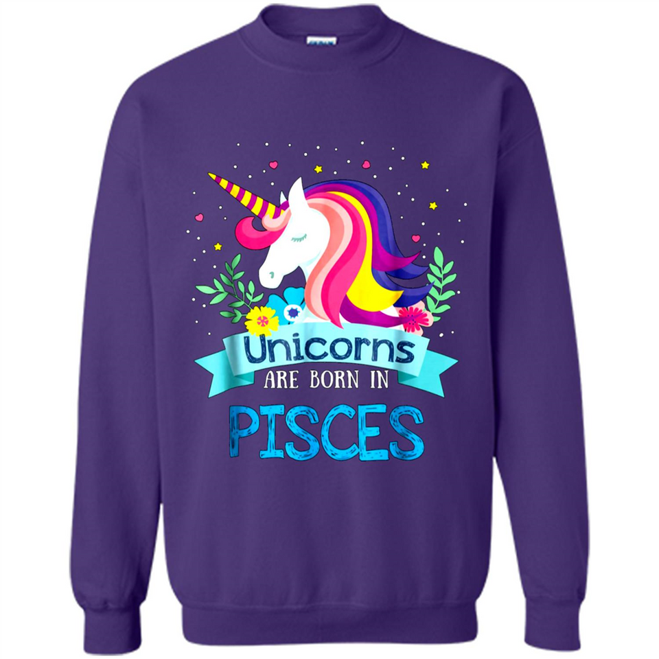 Unicorns are born in Pisces Birthday Rainbow Gift Ladies Custom