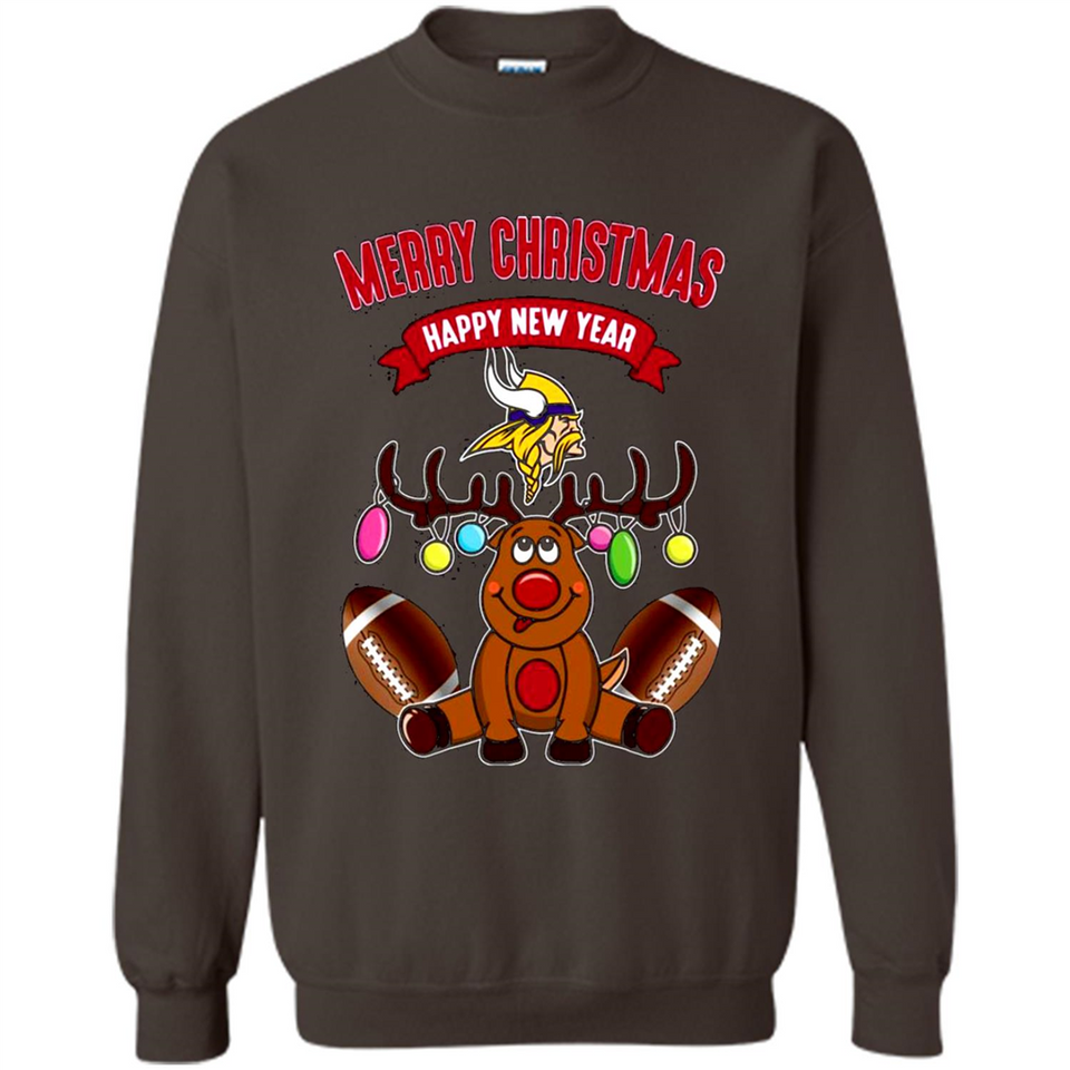 Minnesota Vikings NFL Reindeer Funny Merry Christmas And Happy New Year