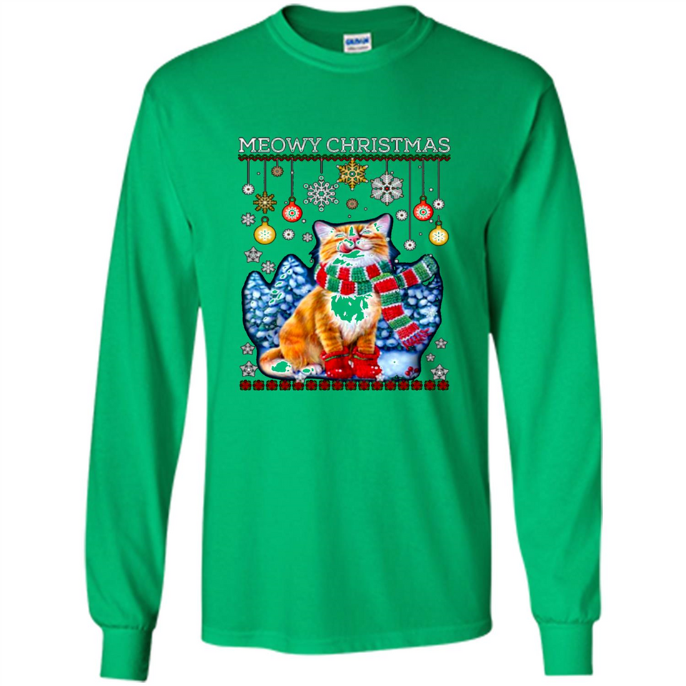 Meowy Christmas Ugly Funny Cats Lover PINGPONG