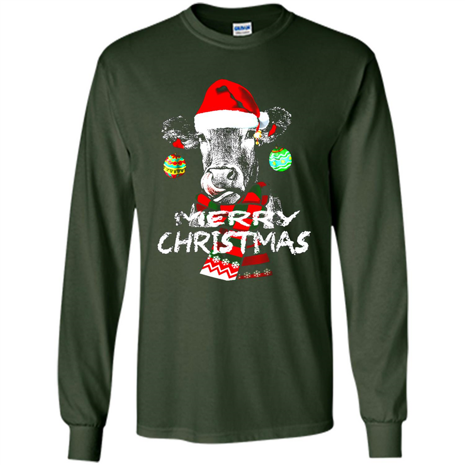 Fabulous Mooey christmas Heifers Cow Christmas lights - Long Sleeve T-Shirt