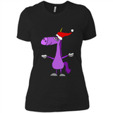 Funny Christmas Unicorn in Santa Hat - Ladies' Boyfriend T-Shirt