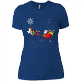 Christmas Unicorn Rudolph and Santa - Ladies' Boyfriend T-Shirt