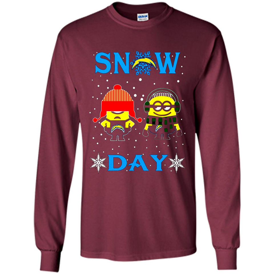 Snow Day Shirt For Los Angeles Chargers Vs Minion Fans pingpong