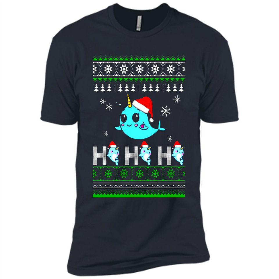 Narwhal christmas sweatshirt hoodie long PINGPONG - Premium Short Sleeve T-Shirt