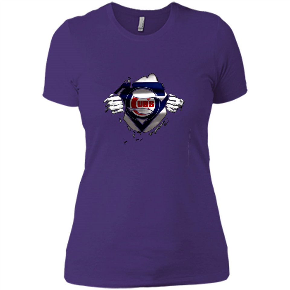 Chicago Cubs And Superman Fans - Ladies' Boyfriend T-Shirt