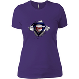 Chicago Cubs And Superman Fans - Ladies' Boyfriend T-Shirt
