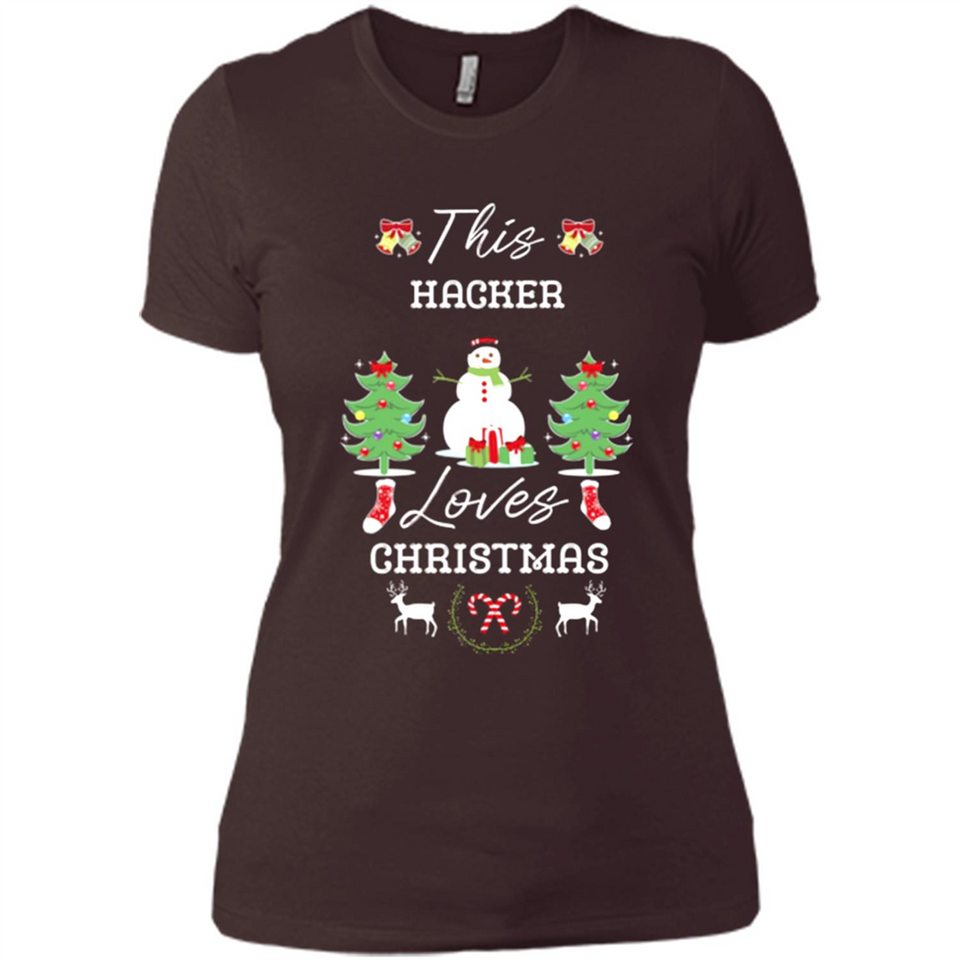 This Hacker Loves Christmas Tree Shirt with Snowman