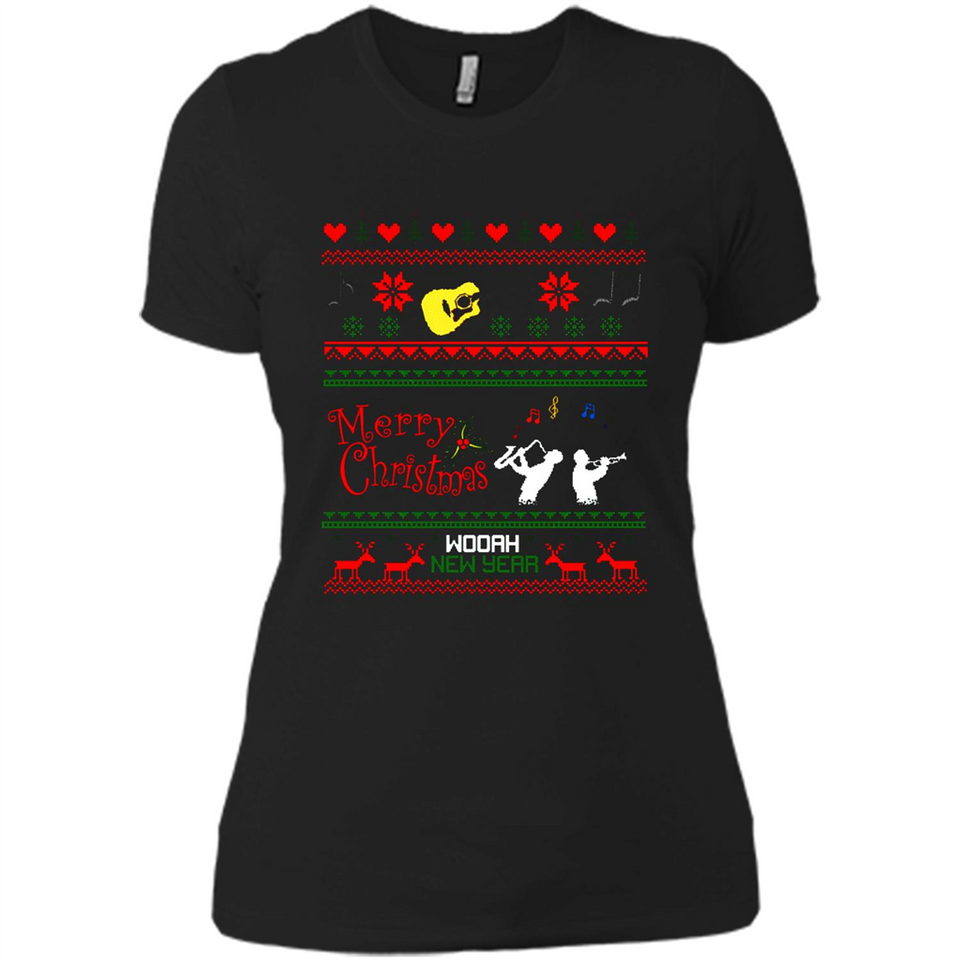 Music Ugly Christmas SweatShirt - Ladies' Boyfriend T-Shirt