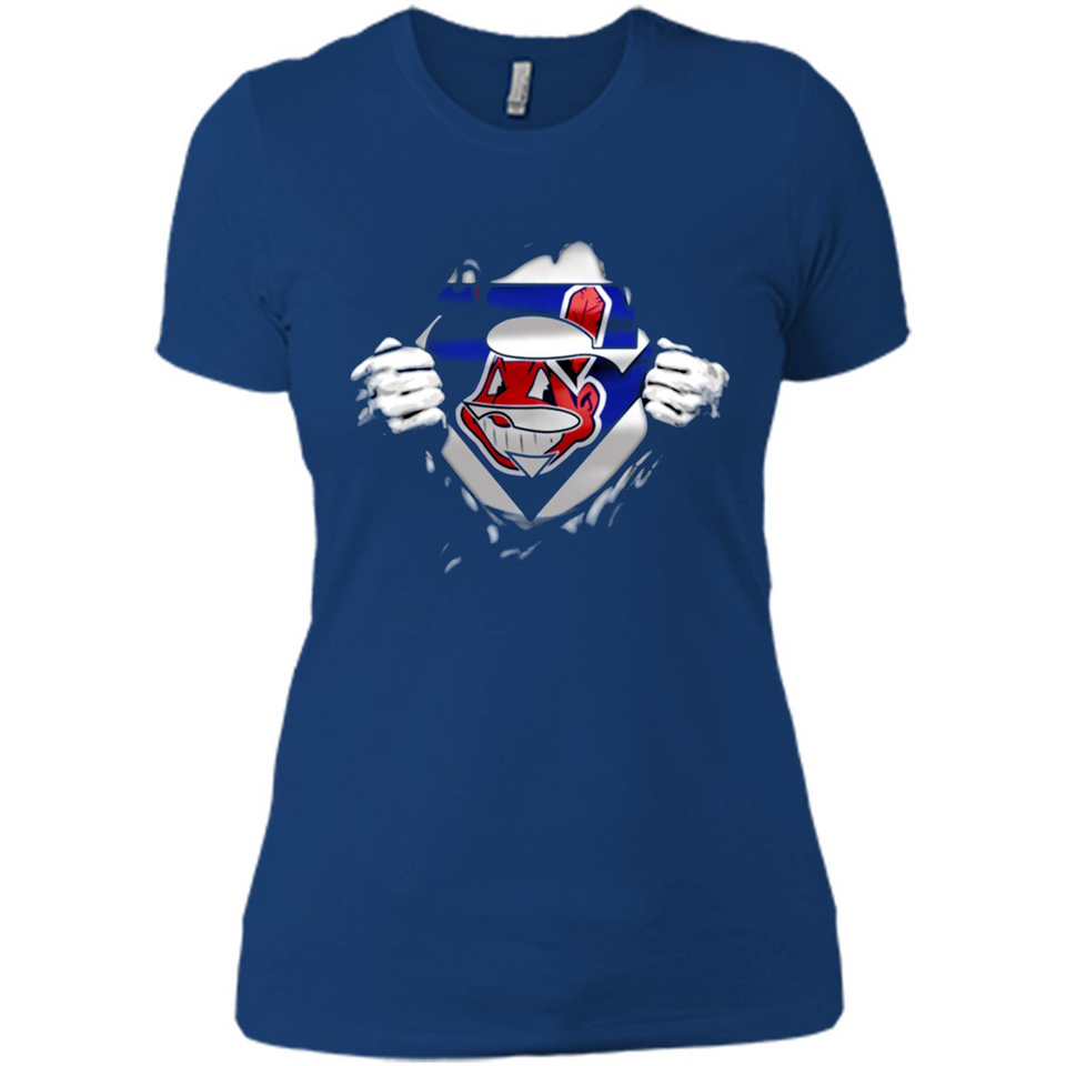 Cleveland Indians And Superman Fans - Ladies' Boyfriend T-Shirt