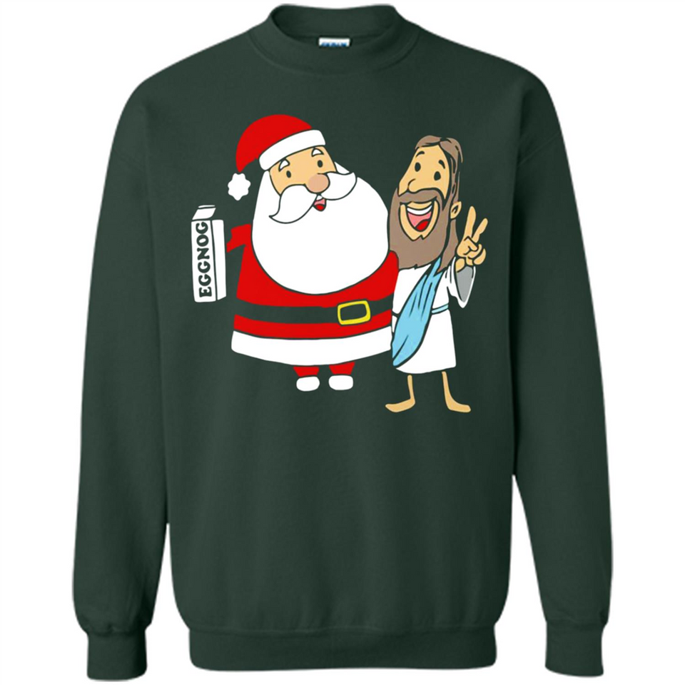 Eggnog Santa And Jesus Christmas