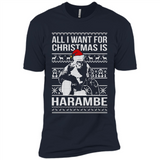 All I Want For Christmas Is Harambe Christmas - Premium Short Sleeve T-Shirt