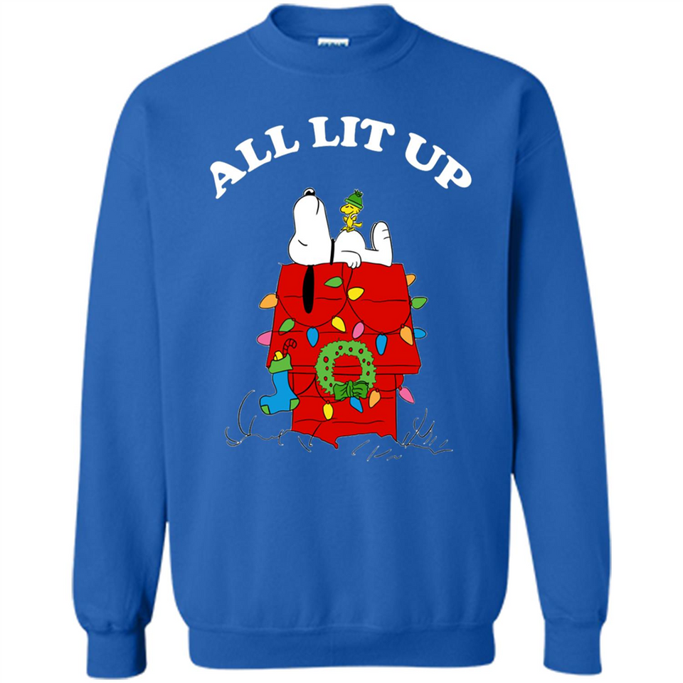 Peanuts By Schulz Snoopy Young Men_s Christmas SweatShirt - Sweatshirt