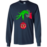 GRINCH HAND HOLDING CINCINNATI BENGALS GLITTER CHRISTMAS PINGPONG