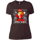 Dabbing Poodle Santa Christmas Holiday Sweatshirt - Ladies' Boyfriend T-Shirt