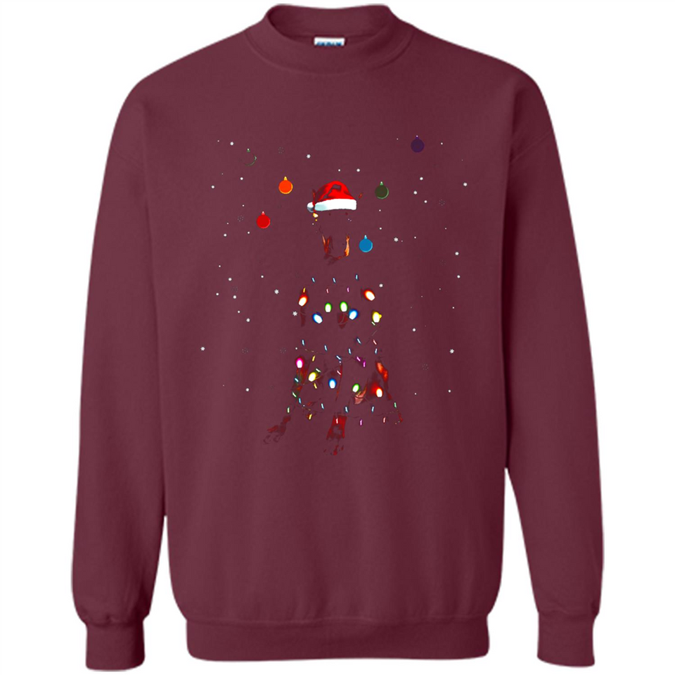 Doberman Santa Lights Christmas Dog Xmas Sweatshirt - Sweatshirt
