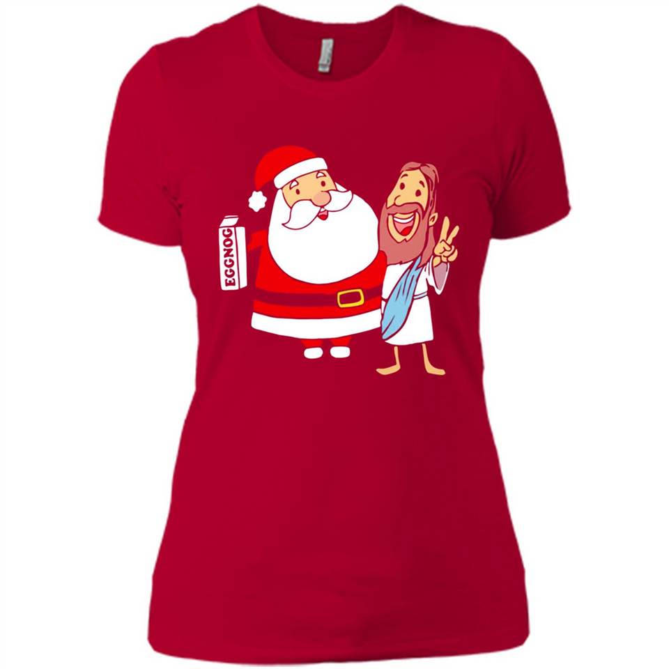 Eggnog Santa And Jesus Christmas