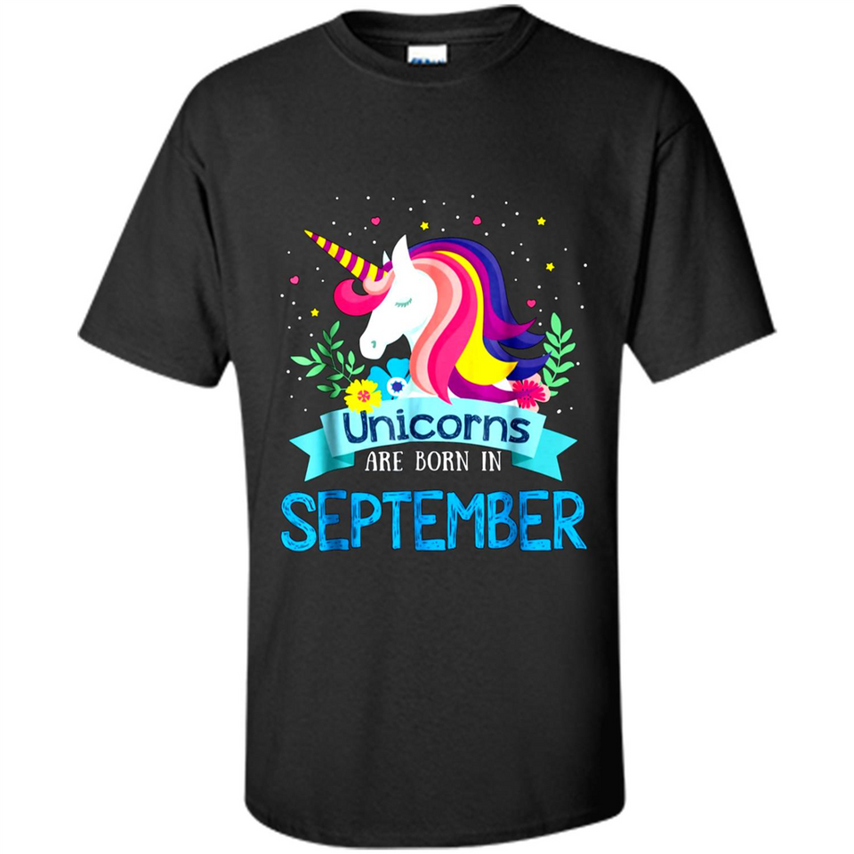 Unicorns are born in September Birthday Rainbow Gift Ladies Custom