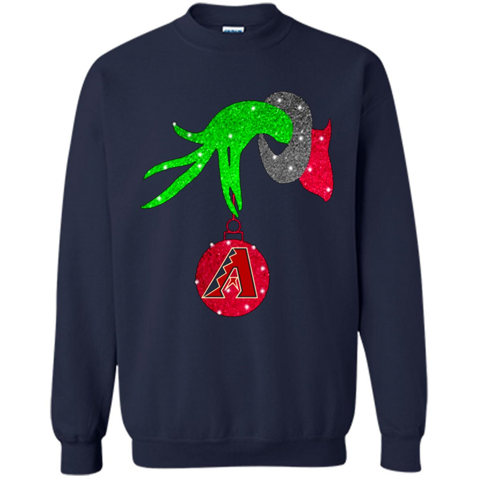 GRINCH HAND HOLDING ARIZONA DIAMONDBACKS GLITTER CHRISTMAS PINGPONG