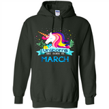 Unicorns are born in March Birthday Rainbow Gift Ladies Custom