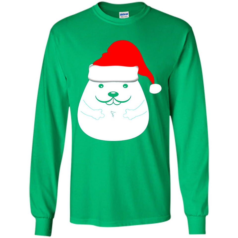 Funny Hamster Christmas t-shirt Santa Hat - Long Sleeve T-Shirt
