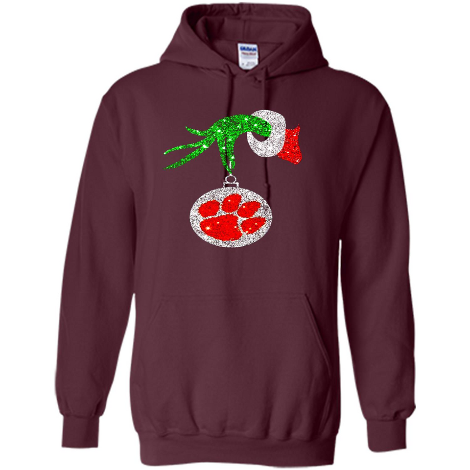 Amazing tee Clemson Tigers Glitter Grinch Monogram Ornament Christmas Gift - Hoodie