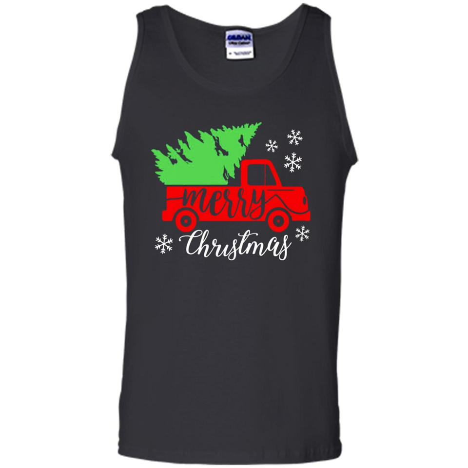 Vintage Christmas Classic Truck T-Shirt with Snow and Tree