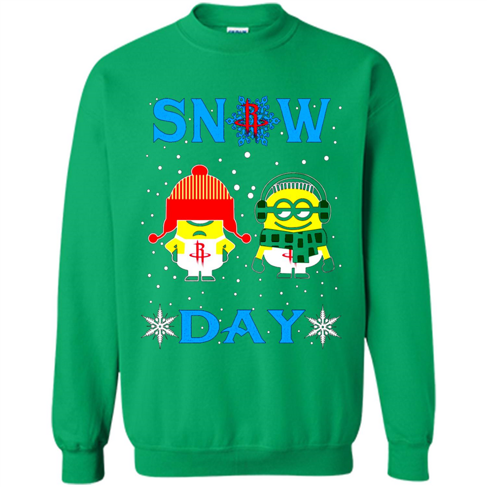 Snow Day Shirt For Houston Rockets Vs Minion Fans pingpong