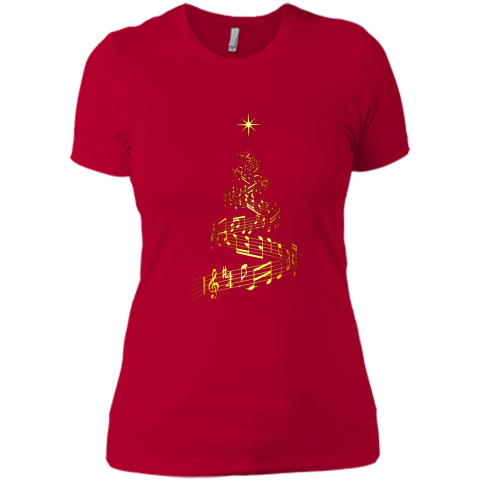Music Note Christmas Tree Xmas Music Lover Mug PINGPONG - Ladies' Boyfriend T-Shirt