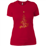 Music Note Christmas Tree Xmas Music Lover Mug PINGPONG - Ladies' Boyfriend T-Shirt