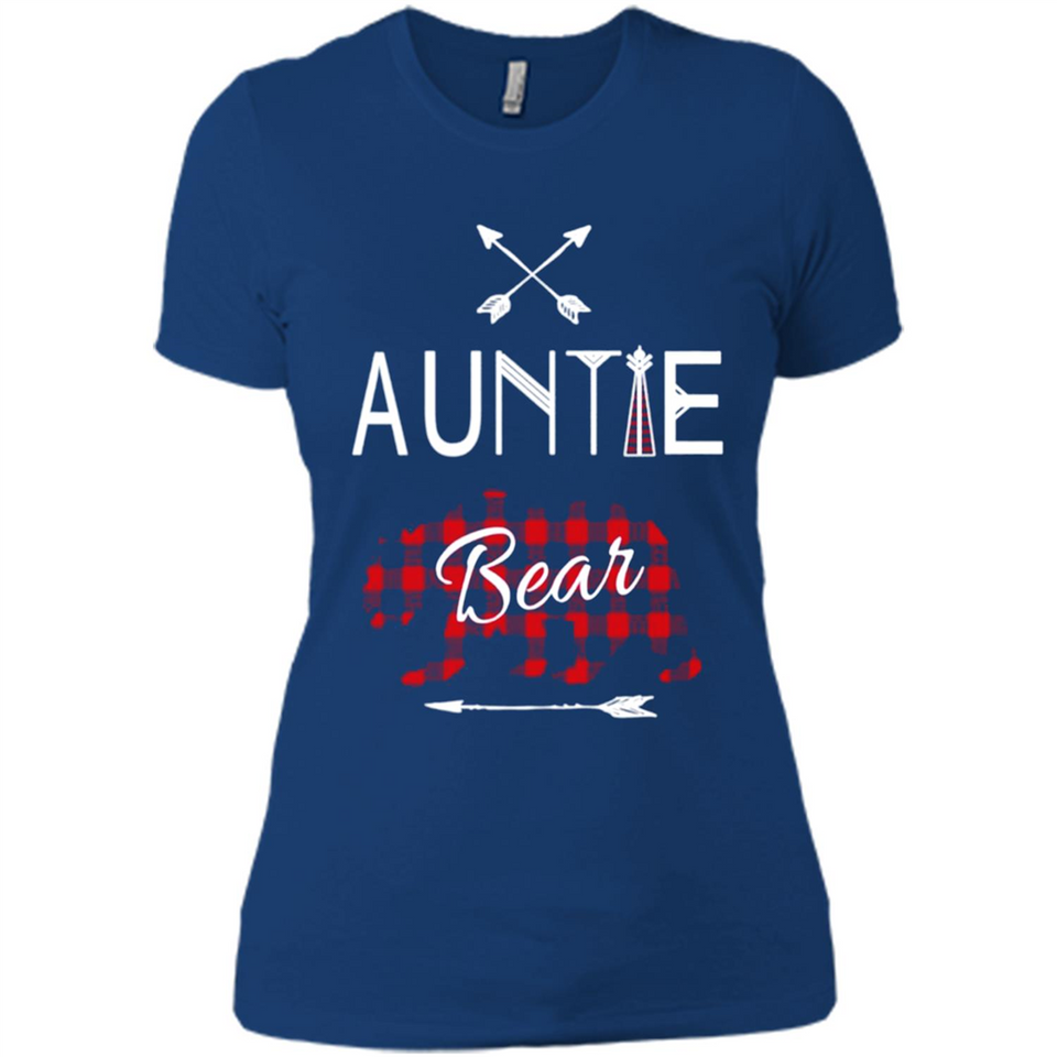 Aunt Shirt Buffalo Plaid Family Camp Bear Tee - Ladies' Boyfriend T-Shirt