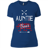 Aunt Shirt Buffalo Plaid Family Camp Bear Tee - Ladies' Boyfriend T-Shirt