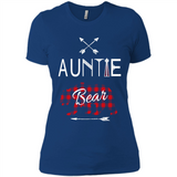 Aunt Shirt Buffalo Plaid Family Camp Bear Tee - Ladies' Boyfriend T-Shirt