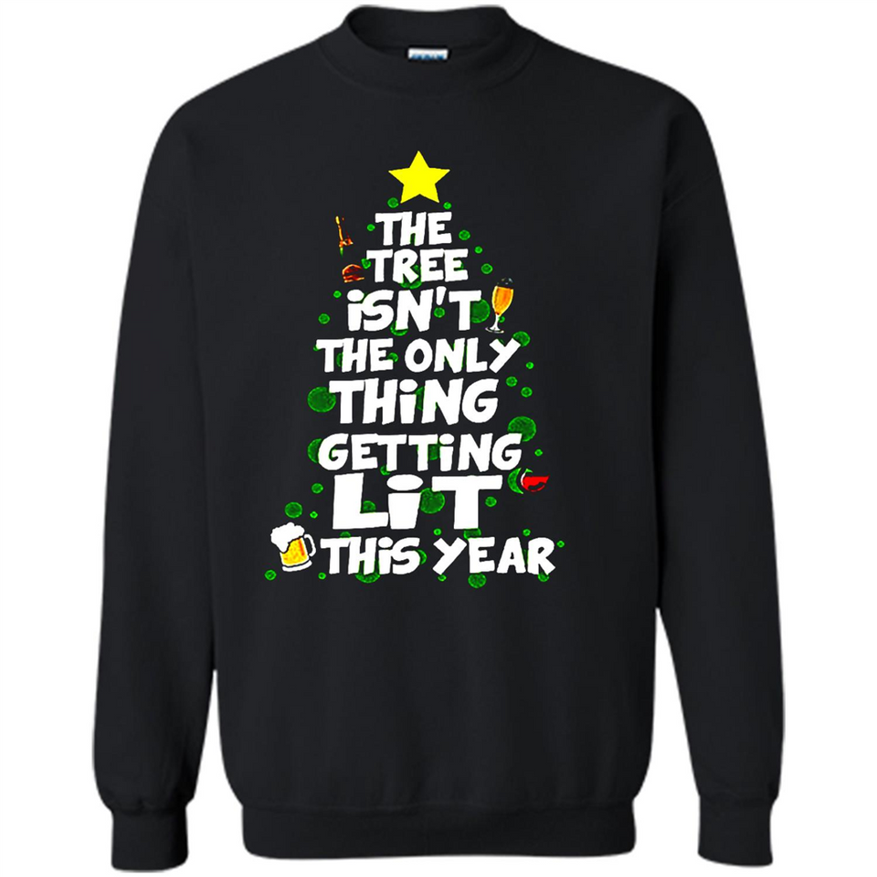 Funny Christmas Tree Drinking Sweatshirt Adult Boozy Festive - Sweatshirt