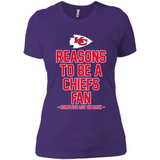 Reasons to be a Kansas City Chiefs Fan Complete List on Back - Ladies' Boyfriend T-Shirt