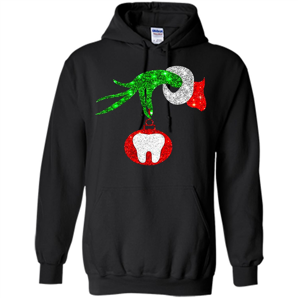 Christmas Nurse Grinch hand holding clinic dental ornament - Hoodie