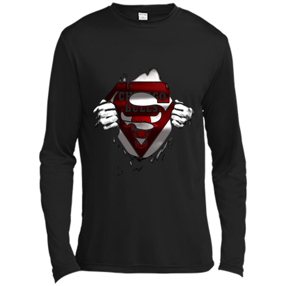 Chicago Bulls And Superman Fans - Canvas Long Sleeve T-Shirt