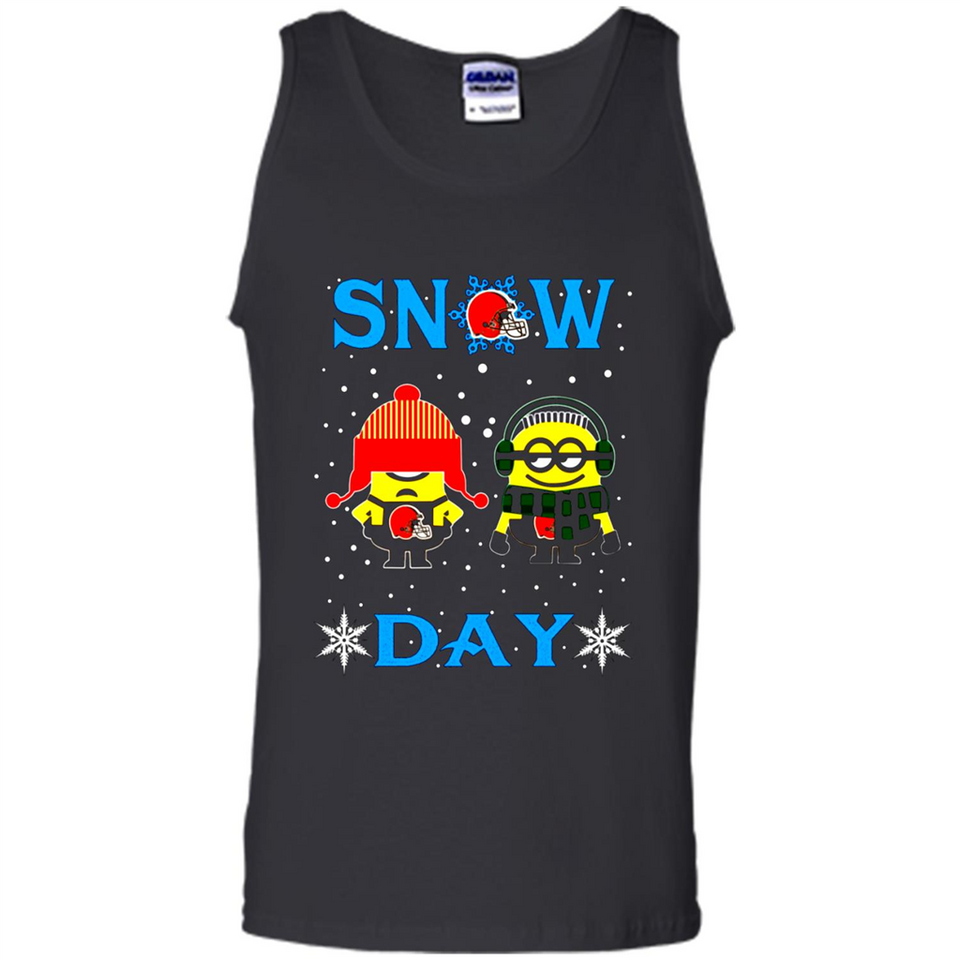 Snow Day Shirt For Cleveland Browns Vs Minion Fans pingpong