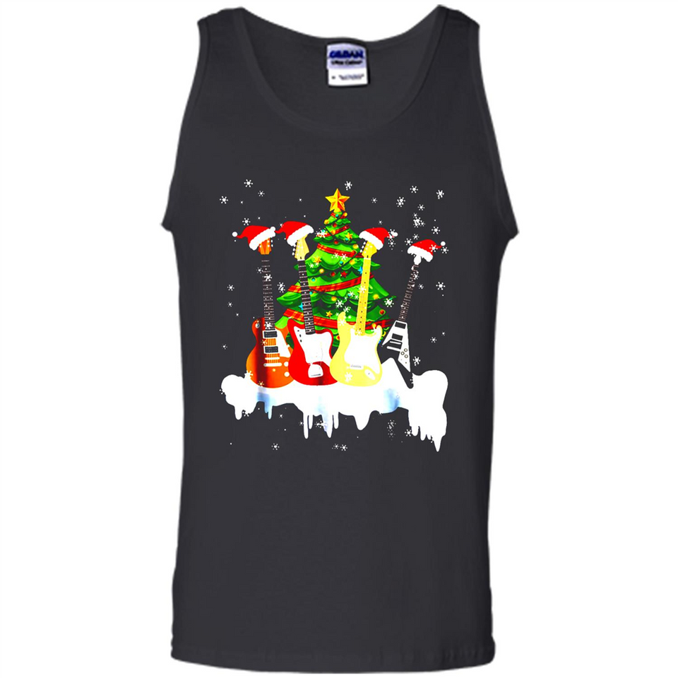 Santa Hat Electric Guitar Classical Guitar Christmas shirt Ladies' Boyfriend