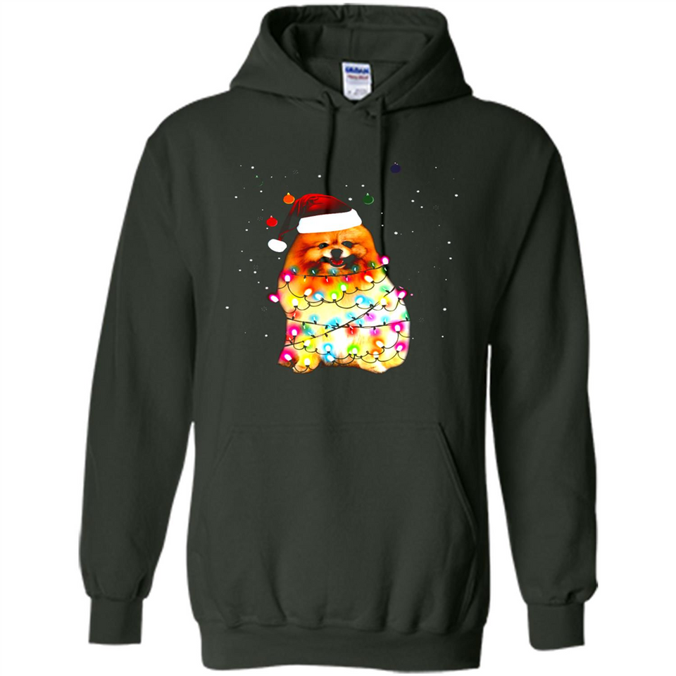 Pomeranian Santa Lights Christmas Dog Xmas Sweatshirt - Hoodie