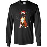 Christmas Lights Boxer Dog Funny Xmas Sweatshirt - Long Sleeve T-Shirt