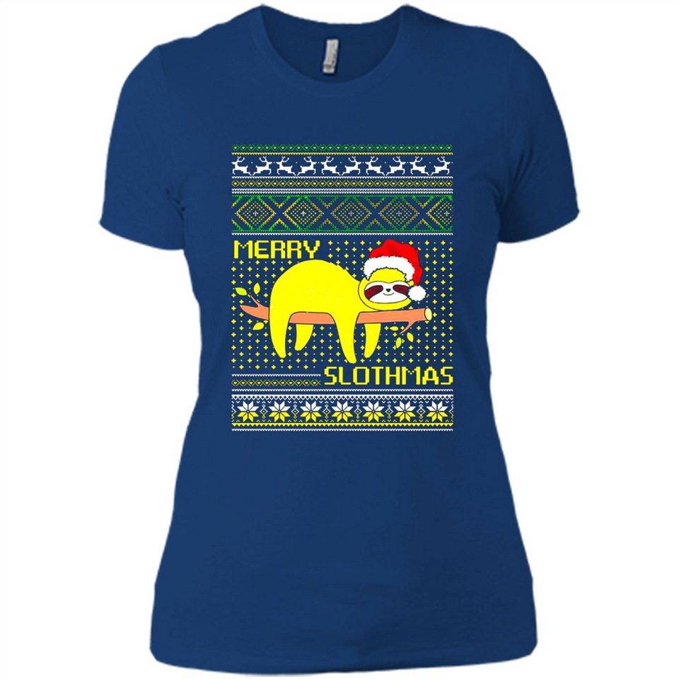 Merry Slothmas Sloth Christmas Sweater PINGPONG - Ladies' Boyfriend T-Shirt
