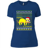 Merry Slothmas Sloth Christmas Sweater PINGPONG - Ladies' Boyfriend T-Shirt