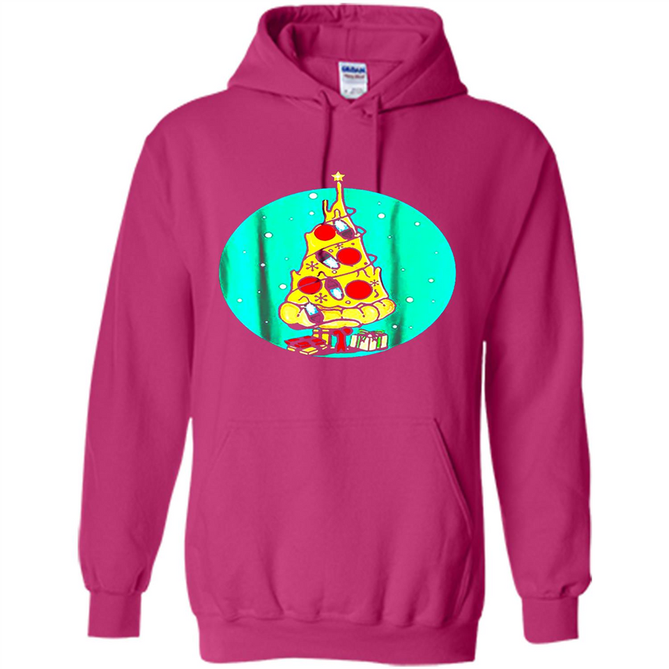 Funny Pizza Ugly Christmas Sweater Xmas Pizza Tree - Hoodie
