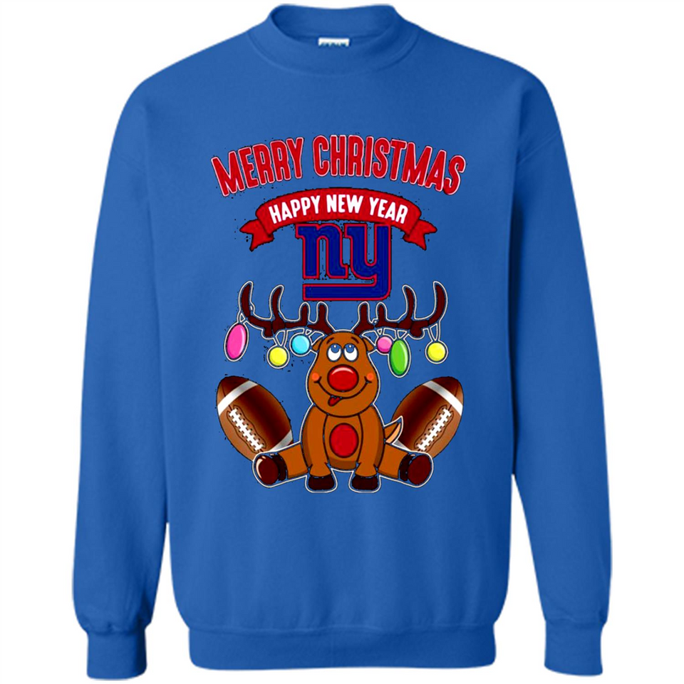 New York Giants NFL Reindeer Funny Merry Christmas And Happy New Year