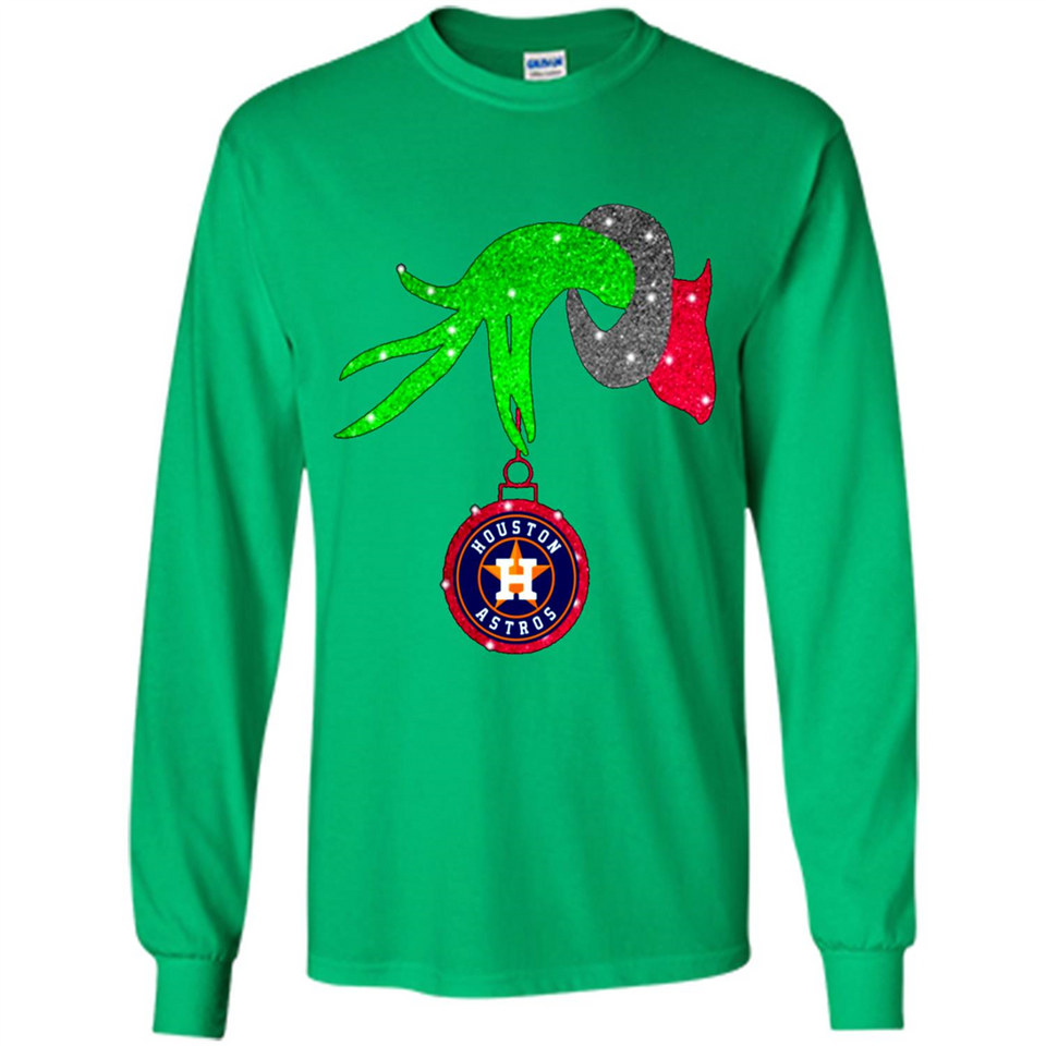 GRINCH HAND HOLDING HOUSTON ASTROS GLITTER CHRISTMAS PINGPONG