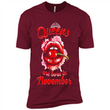 Queens Are Born In November T-Shirt Sexy Lips