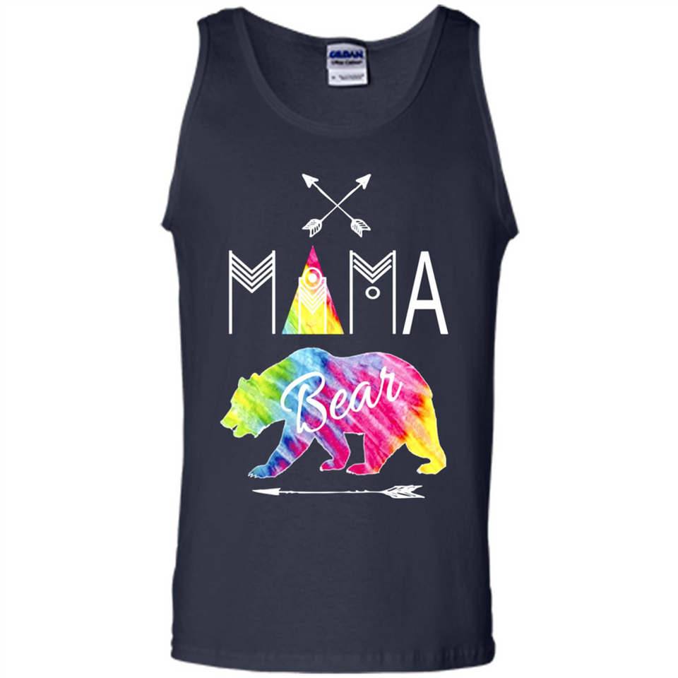 Mama Bear Shirt Tie Dye Family Vacation & Camping Tee - Tank Top