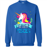 Unicorns are born in Pisces Birthday Rainbow Gift Ladies Custom