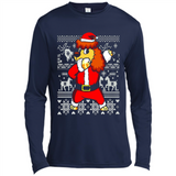 Dabbing Poodle Santa Christmas Holiday Sweatshirt - Canvas Long Sleeve T-Shirt